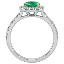 Round Brilliant Fine Emerald ring in 14K Two Tone Gold – top view
