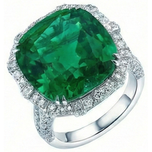 Colombian Green Emerald With Natural Earth Mined DIAMOND ( NOT LAB GROWN )s Ring 4 Carats