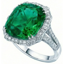 Colombian Green Emerald With Natural Earth Mined DIAMOND ( NOT LAB GROWN )s Ring 4 Carats