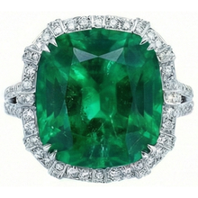 Colombian Green Emerald With Natural Earth Mined DIAMOND ( NOT LAB GROWN )s Ring 4 Carats