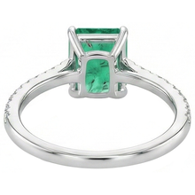 Colombian Green Emerald & Natural Earth Mined Diamond 3.60 Carats Gemstone Ring White Gold 14K