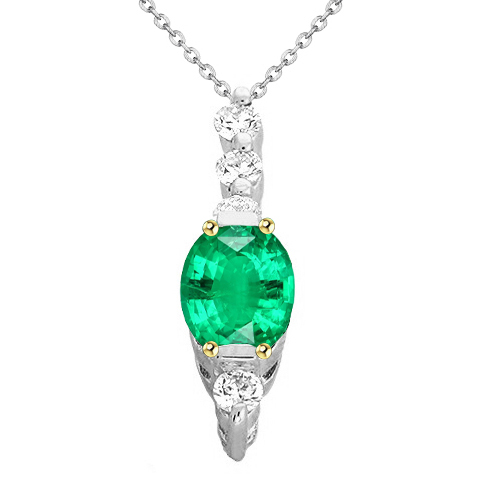 Real Emerald Gemstone Pendant – main view