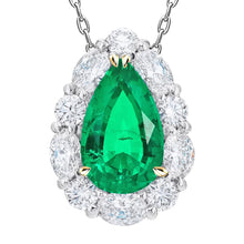 Fine Emerald Gemstone Pendant 6-ct 14K Two Tone Gold – main view