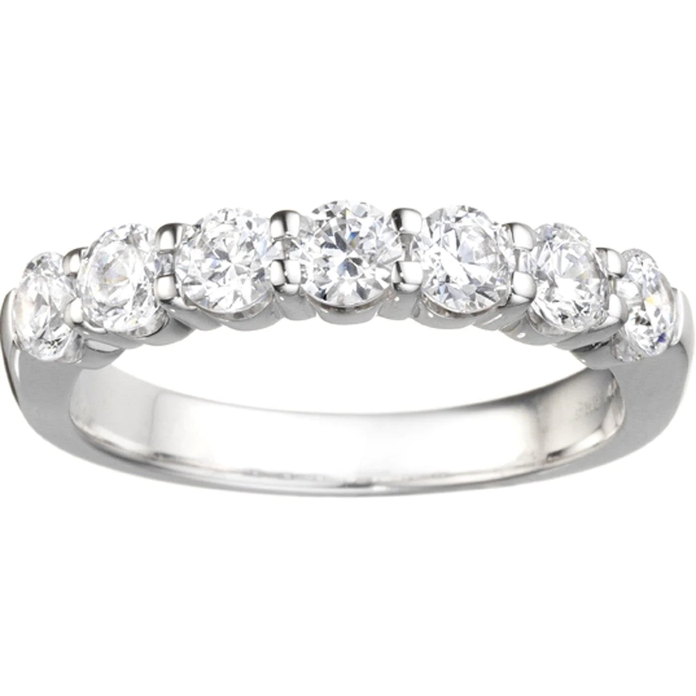Comfort Fit Genuine Round Diamond Wedding Band 1.75 Carats 14K White Gold