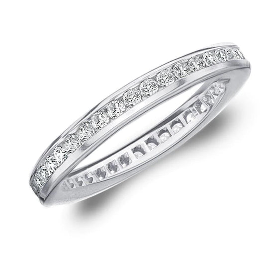 Comfort Fit Round Real Diamond Eternity Band Channel Set Gold 14K