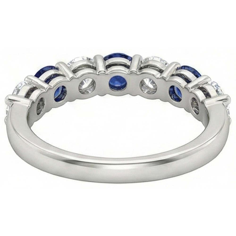 Comfort Fit Sapphire & Natural Earth Mined Diamond Band 2.75 Carats White Gold