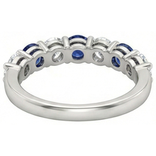Comfort Fit Sapphire & Natural Earth Mined Diamond Band 2.75 Carats White Gold