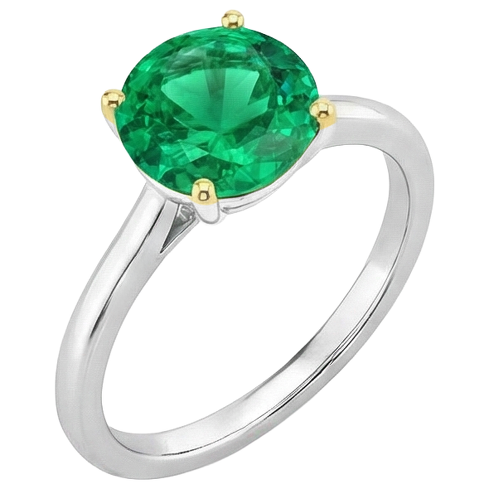 Natural Fine Emerald Gemstone Ring – front view
