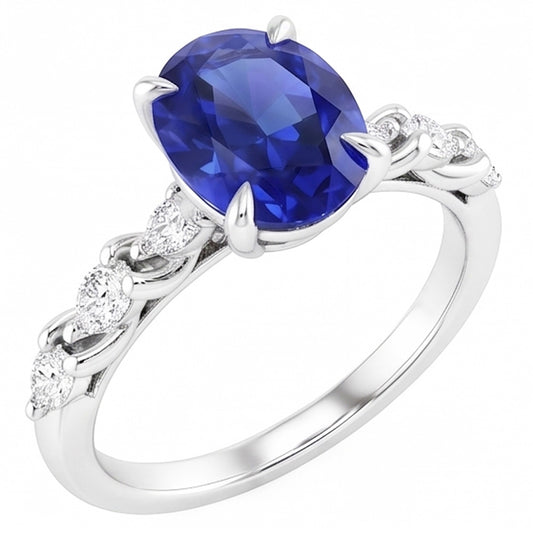 Cornflower Sapphire Anniversary Ring