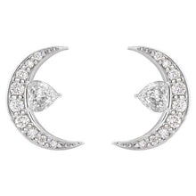 Brilliant Diamond Heart Shape Stud Earrings in 14 Karat White Gold – main view