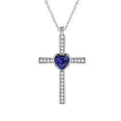 Precious Stone Pendant 14K White Gold – Cornflower Blue Sapphire