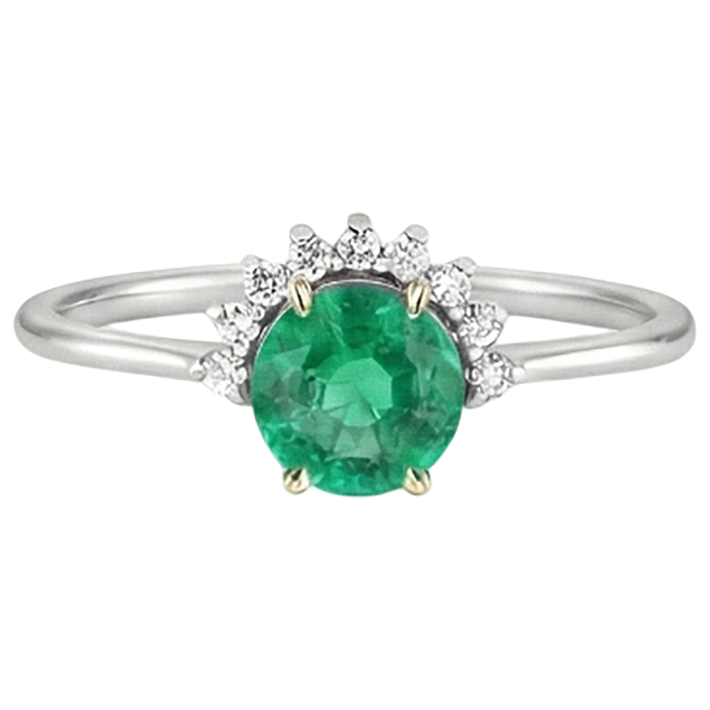 Natural Emerald Gemstone Ring – side view
