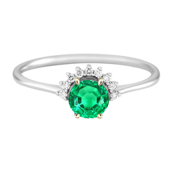 Emerald Gemstone Ring – Crown 2 ct 14 Karat Two Tone Gold