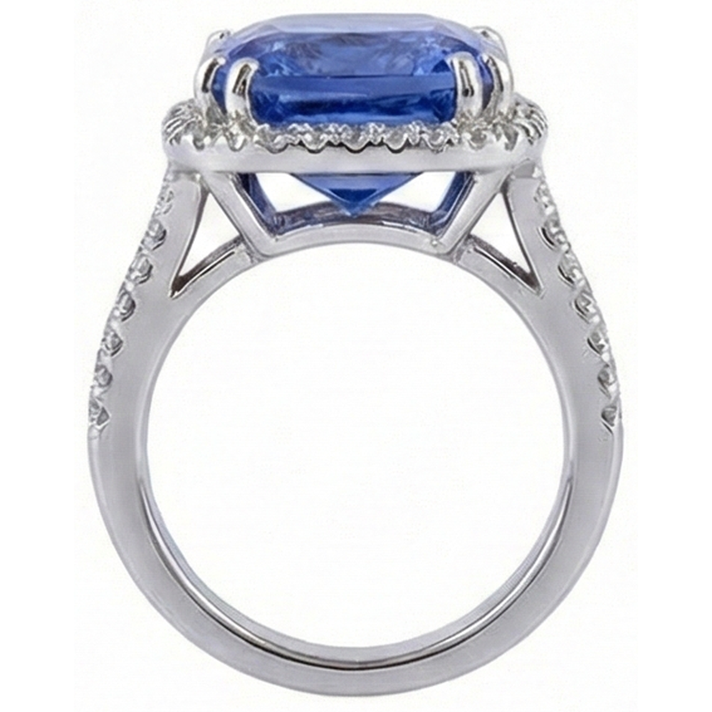 Cushion AAA Tanzanite Natural Earth Mined DIAMOND ( NOT LAB GROWN )s 6 Carat Fancy Ring Gemstone Jewellery