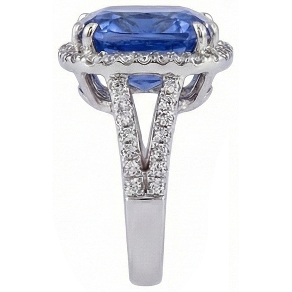 Cushion AAA Tanzanite Natural Earth Mined DIAMOND ( NOT LAB GROWN )s 6 Carat Fancy Ring Gemstone Jewellery