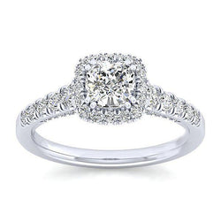 Cushion And Round 2.70 Ct. Genuine Diamond Ring Halo