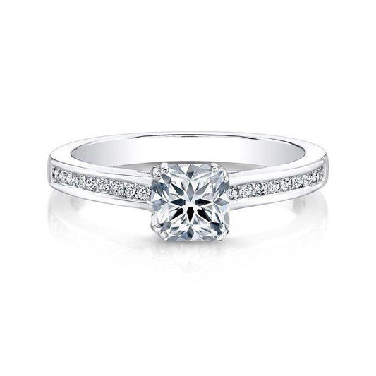 Cushion And Round Cut 2 Ct Natural Diamond Anniversary Ring With Accents