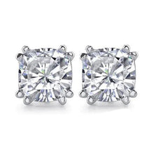 Cushion Big 4 Cts. Real Diamond Stud Earrings Jewelry
