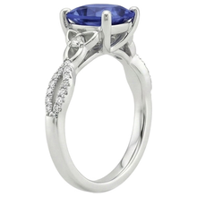 Cushion Blue Ceylon Sapphire And Natural Earth Mined Diamond Gemstone Ring 3.25 Carats
