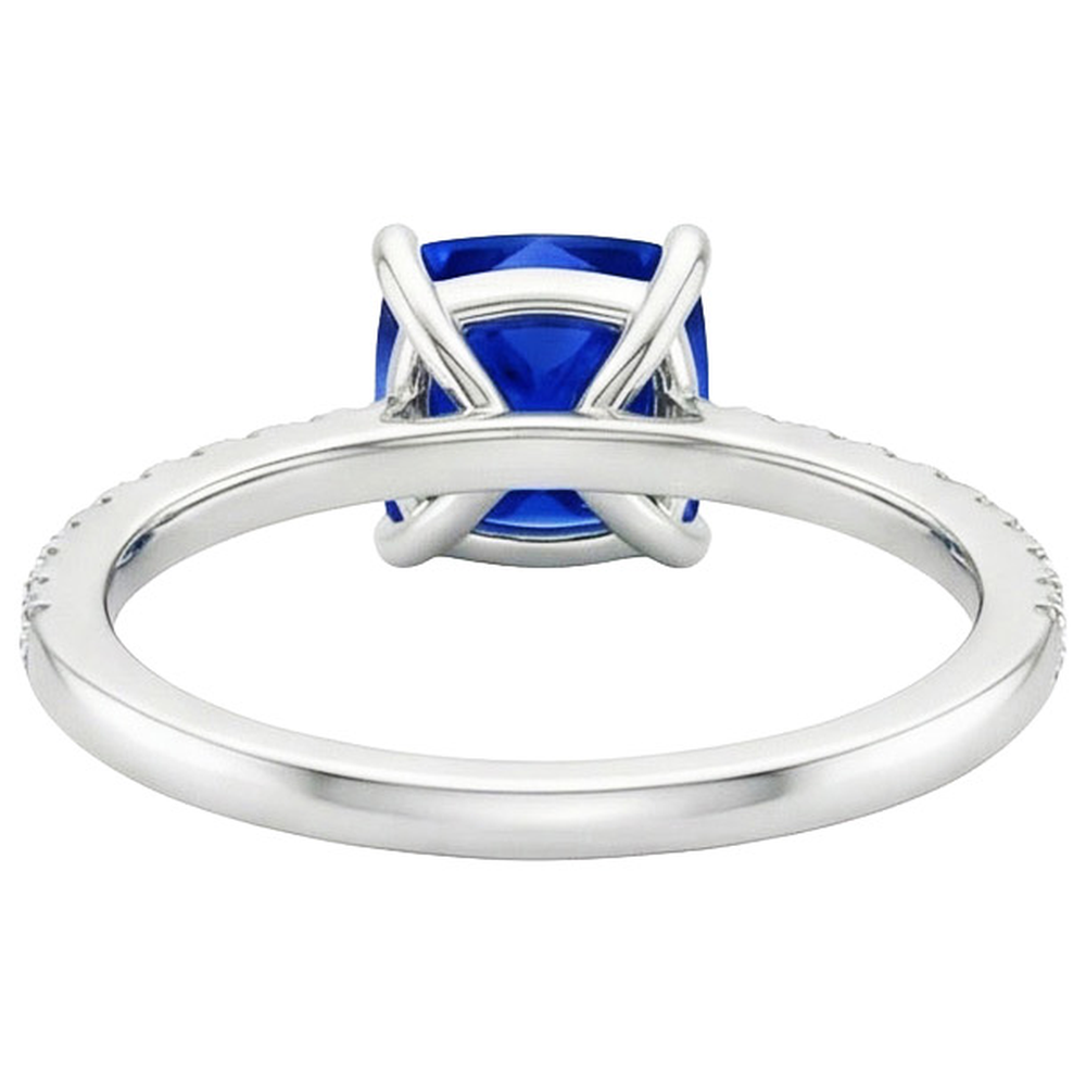 natural round sapphire 2.75ct ring top view
