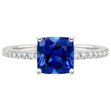 natural round sapphire 2.75ct ring profile view