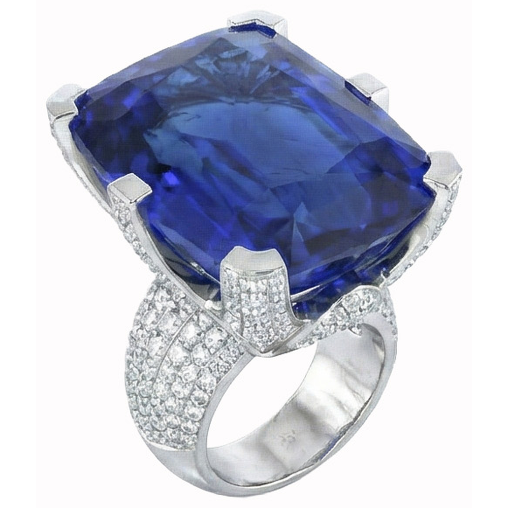 natural round sapphire 8.51ct ring side angle