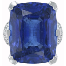 natural round sapphire 8.51ct ring close up detail