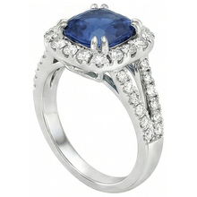 natural round sapphire 3ct ring close up detail