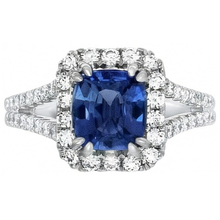 natural round sapphire 3ct ring side angle