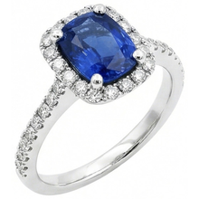 Cushion Ceylon Sapphire Natural Earth Mined DIAMOND ( NOT LAB GROWN ) Ring Gold Jewellery 3.00 Ct