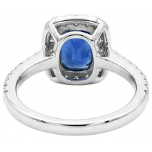 Cushion Ceylon Sapphire Natural Earth Mined DIAMOND ( NOT LAB GROWN ) Ring Gold Jewellery 3.00 Ct