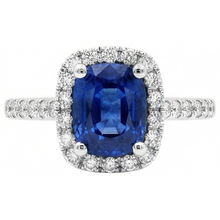 Cushion Ceylon Sapphire Natural Earth Mined DIAMOND ( NOT LAB GROWN ) Ring Gold Jewellery 3.00 Ct