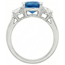 natural round sapphire 4.51ct ring profile view