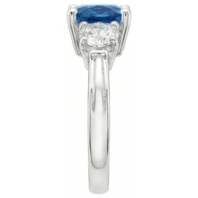 natural round sapphire 4.51ct ring top view
