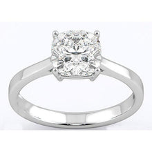 Cushion Cut 3 Ct Solitaire Real Diamond Ring White Gold 14K New