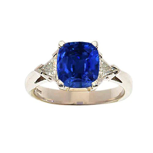 Cushion Cut 9 Carat Sapphire Engagement Ring