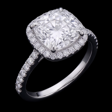 Cushion Cut Center Natural Earth Mined Diamond 2.55 Cts. Engagement Ring