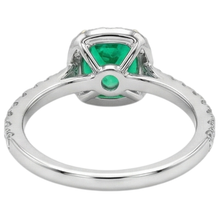 Real Colombian Emerald Gemstone Ring – back view