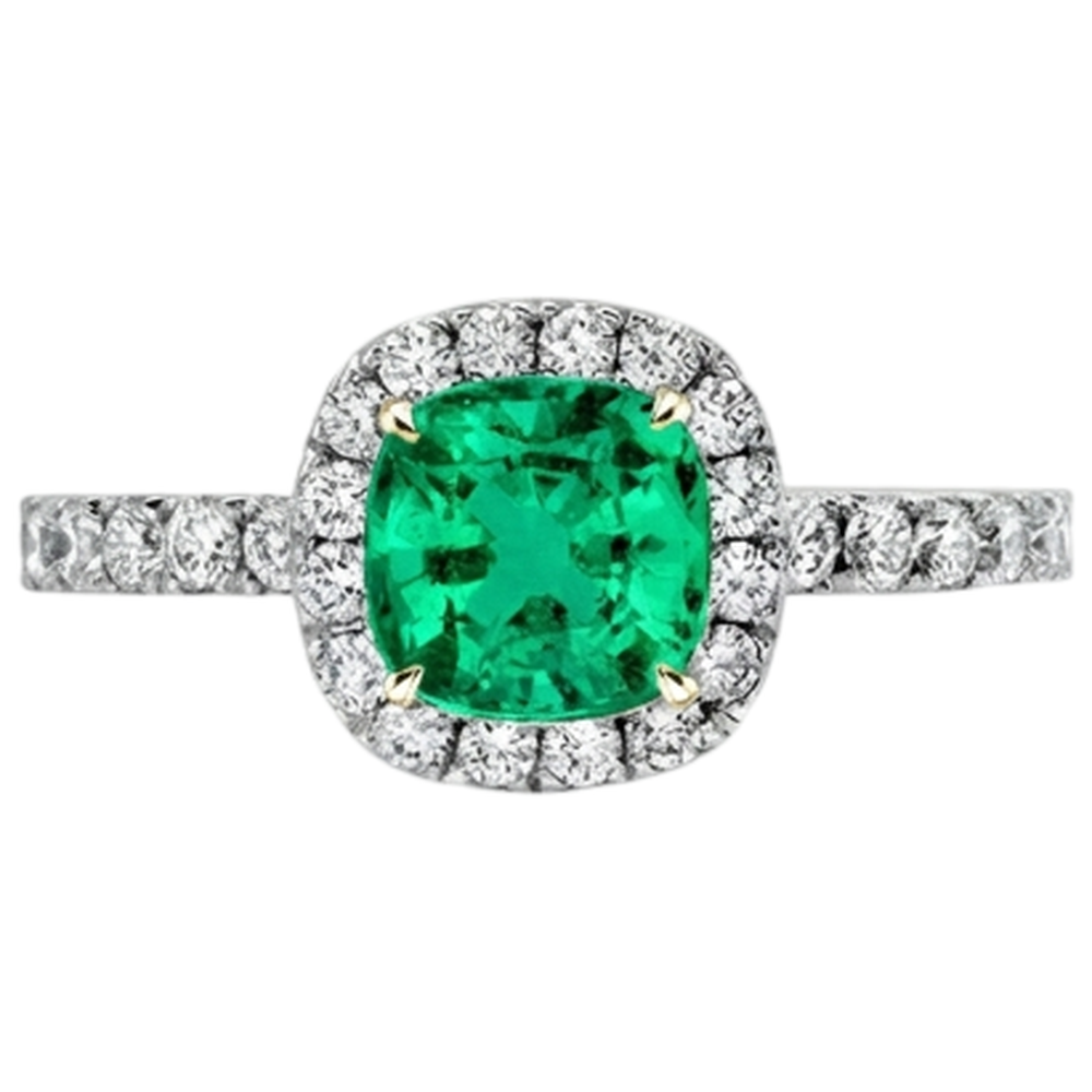 Handcrafted Colombian Emerald Gemstone Ring 3.50 ct – profile view
