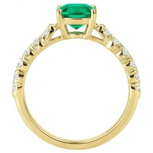 Authentic Emerald Colored Stone Ring – profile view