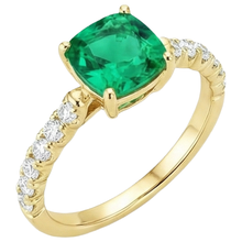 Authentic Emerald Colored Stone Ring – side view