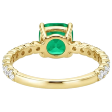 Authentic Emerald Colored Stone Ring – top view