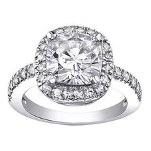 Cushion Cut Halo Genuine Diamond Engagement Ring 2 Ct. White Gold 14K