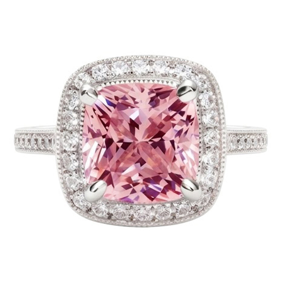 Cushion Cut Pink Sapphire Ring