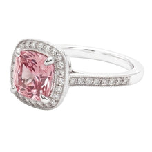 Cushion Cut Pink Sapphire Ring