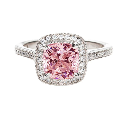 Cushion Cut Pink Sapphire Ring