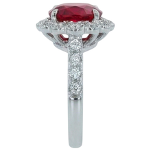Cushion Cut Red Ruby Natural Earth Mined DIAMOND ( NOT LAB GROWN ) Ring White Gold 14K 2.45 Carats