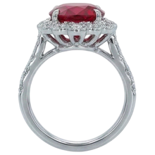 Cushion Cut Red Ruby Natural Earth Mined DIAMOND ( NOT LAB GROWN ) Ring White Gold 14K 2.45 Carats