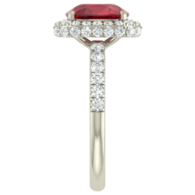 Cushion Cut Red Ruby With Natural Earth Mined DIAMOND ( NOT LAB GROWN ) Ring 10.75 Carats Jewellery White Gold