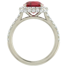 Cushion Cut Red Ruby With Natural Earth Mined DIAMOND ( NOT LAB GROWN ) Ring 10.75 Carats Jewellery White Gold